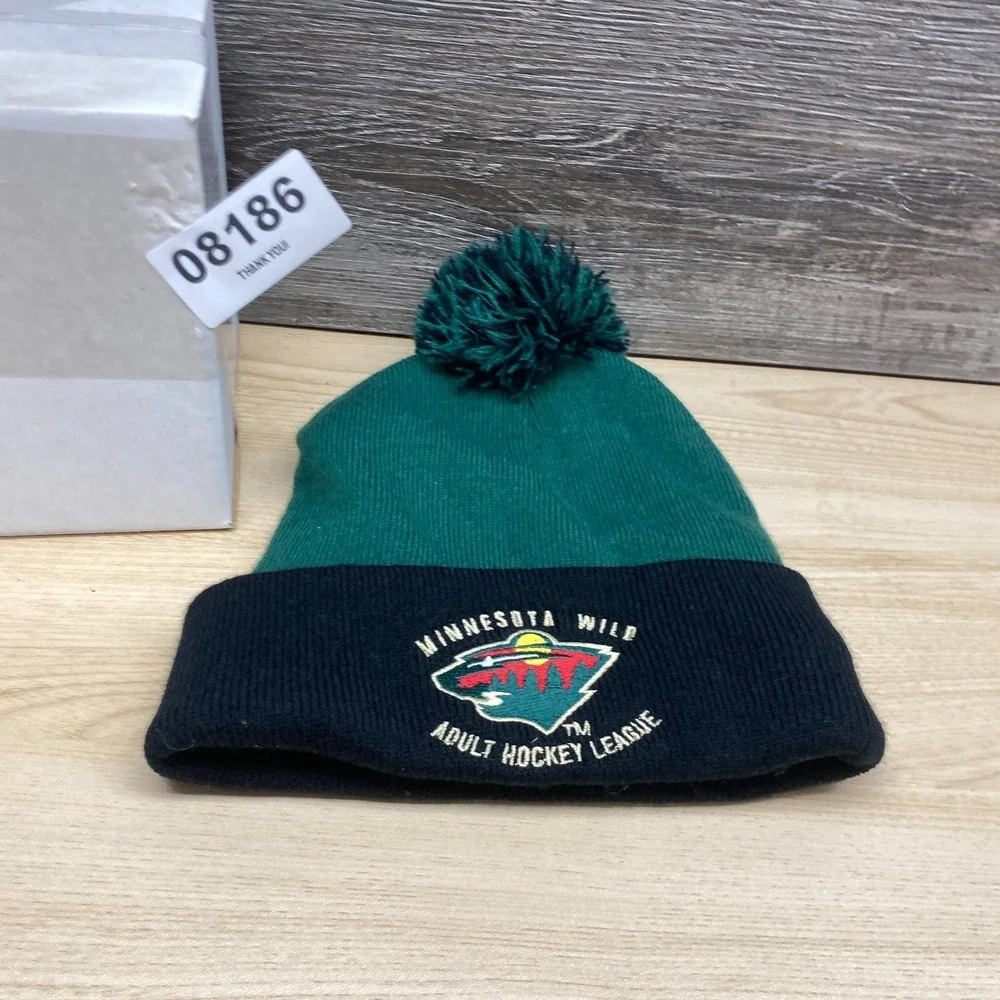 Minnesota Wild Hat Cap Beanie Green Black Adult Hockey League NSC Super Rink NHL